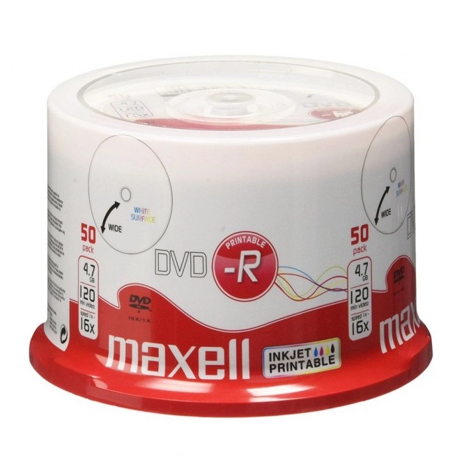 Maxell 50 DVD-R Stampabili InkJet 120 Minuti 4.7GB - 275701