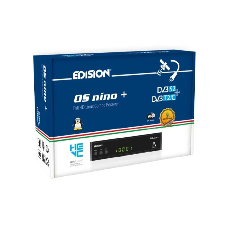Decoder Linux OS NINO + DVB-S2 + DVB-T2 / C 1080p H265 / HEVC Combo conf. TivùSAT