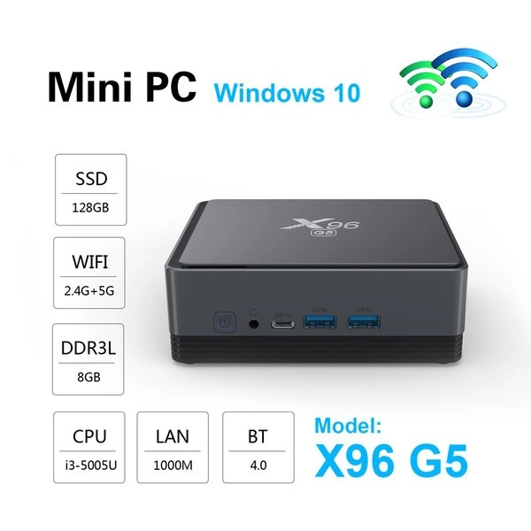 Mini PC X96-G5 i3-5005U 8GB ROM 128GB SSD WIFI bluetooth 4.0 1000M LAN Windows 11